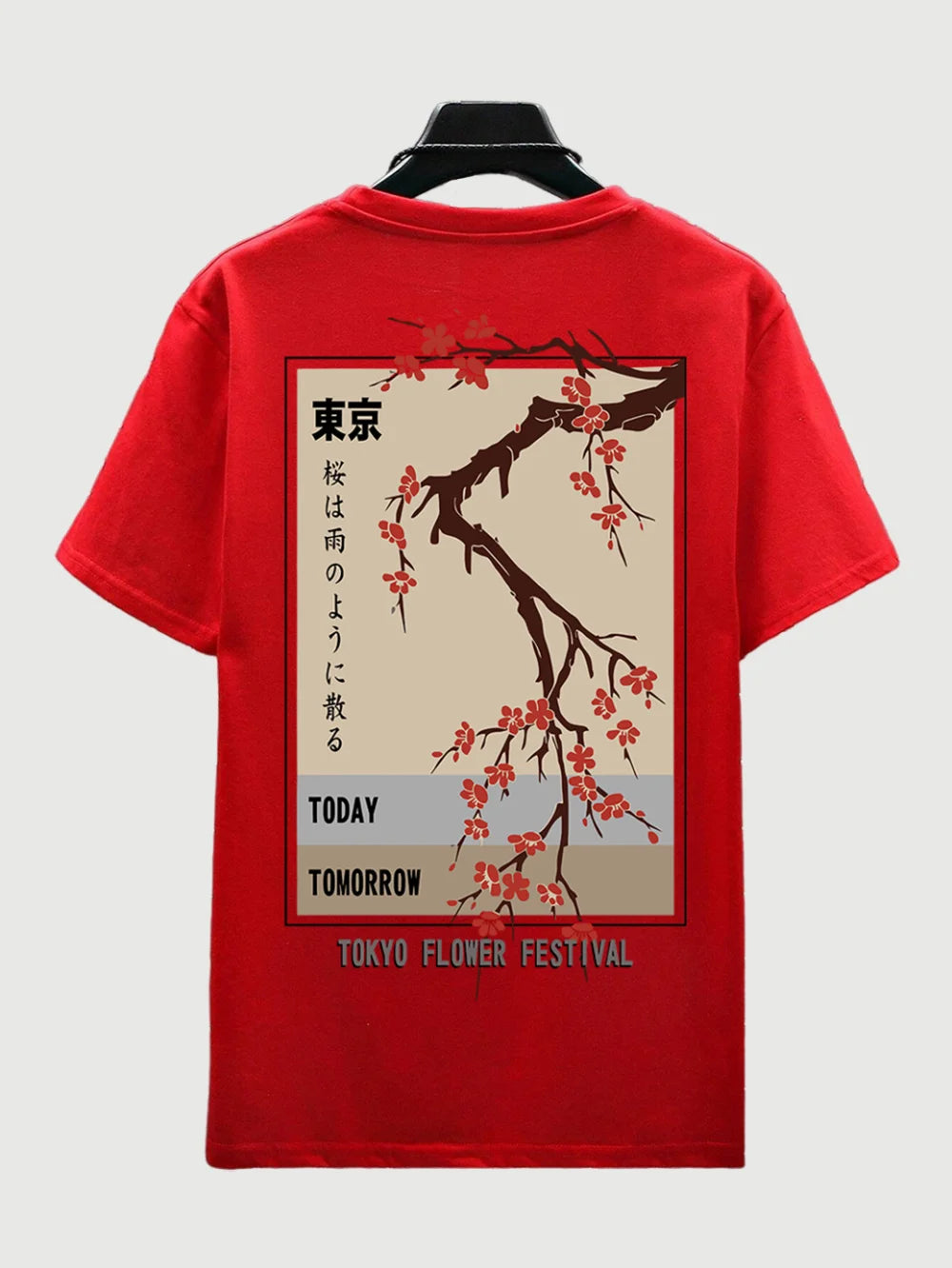 Today Tomorrow Tokyo Flower Festival T Shirt Men Fashion O-Neck Tshirts Summer Cotton Tops Fashion Loose Street Hip Hop T-Shirts