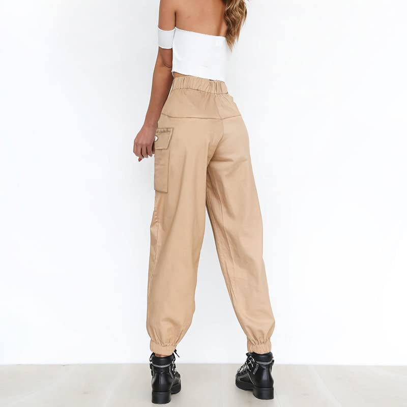 Classic-Fit Cargo Pants Women Relaxed Fit High Waist Cargo Joggers with Pockets for Women