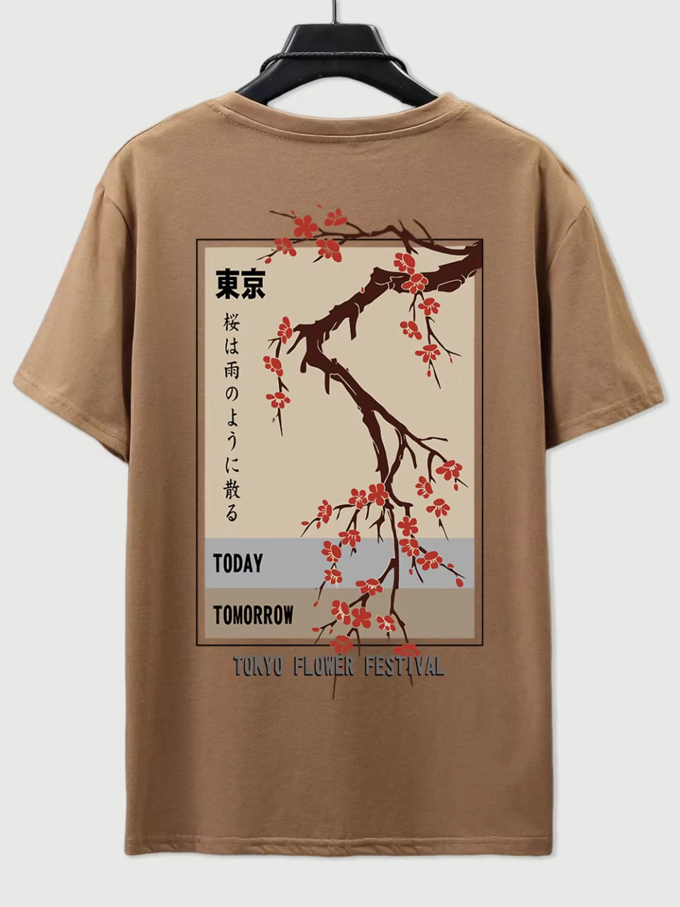 Today Tomorrow Tokyo Flower Festival T Shirt Men Fashion O-Neck Tshirts Summer Cotton Tops Fashion Loose Street Hip Hop T-Shirts