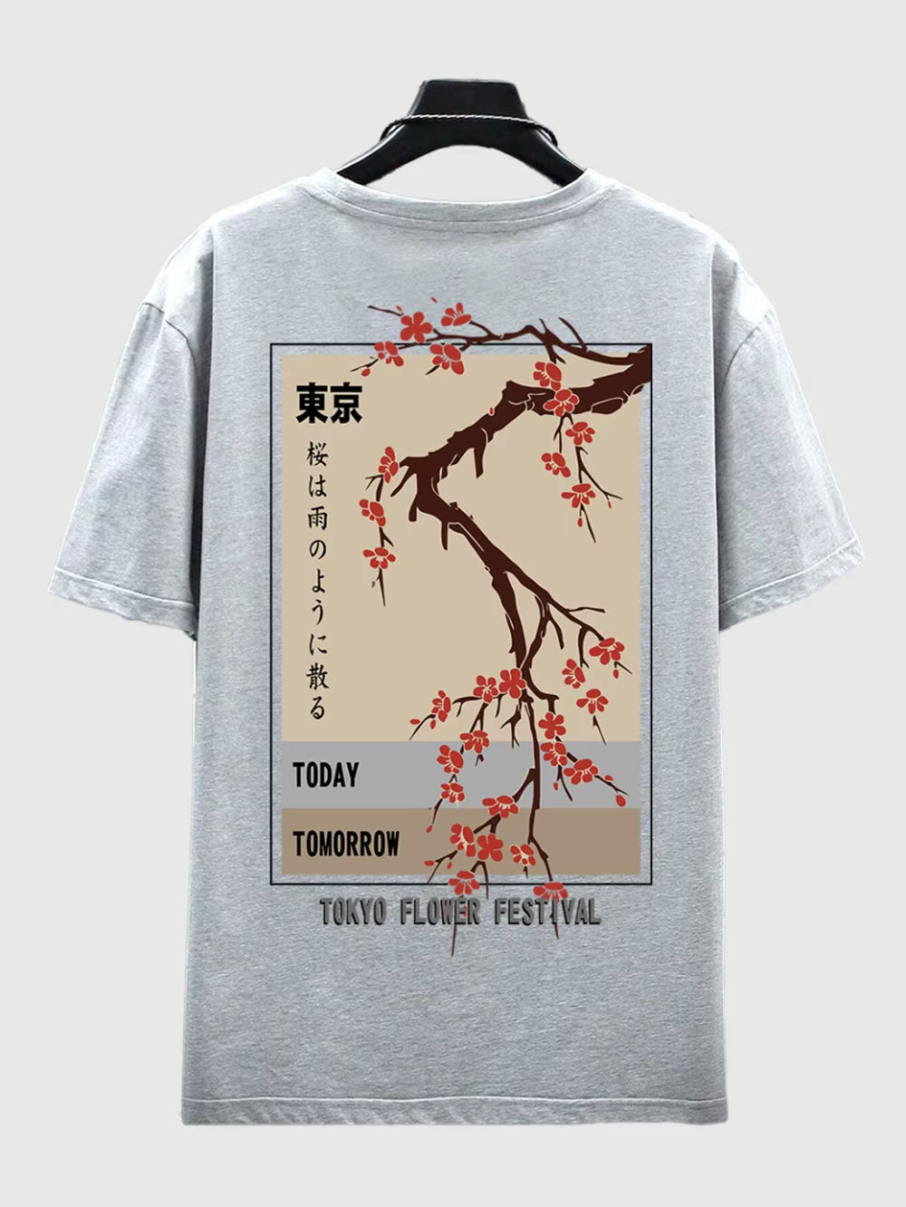 Today Tomorrow Tokyo Flower Festival T Shirt Men Fashion O-Neck Tshirts Summer Cotton Tops Fashion Loose Street Hip Hop T-Shirts