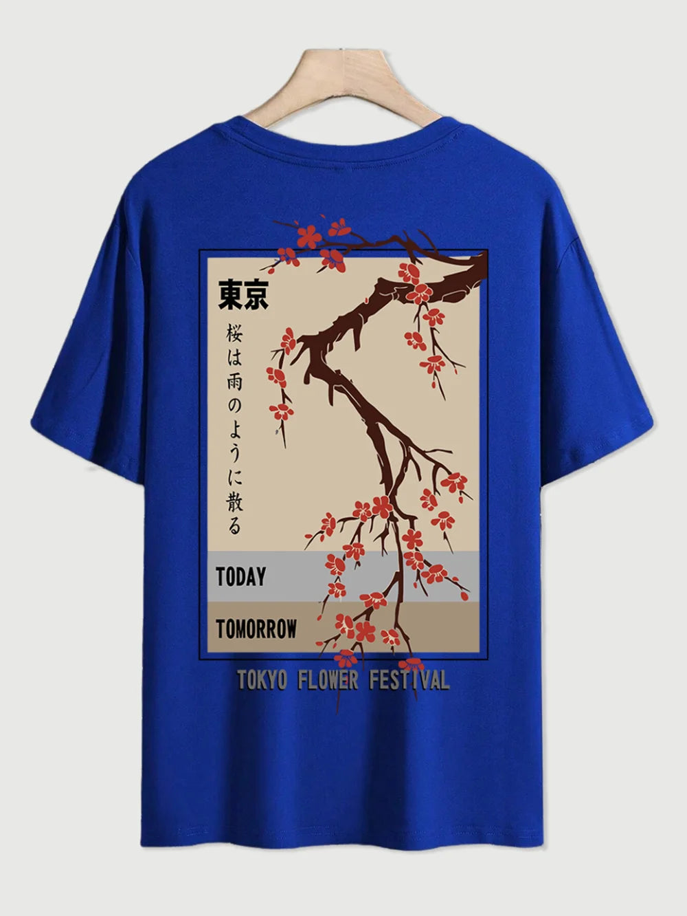 Today Tomorrow Tokyo Flower Festival T Shirt Men Fashion O-Neck Tshirts Summer Cotton Tops Fashion Loose Street Hip Hop T-Shirts