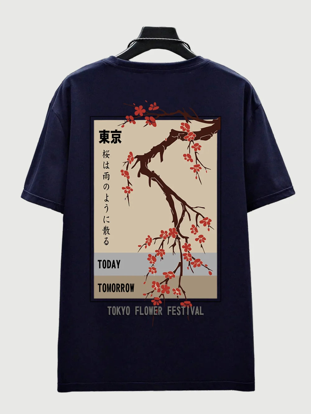 Today Tomorrow Tokyo Flower Festival T Shirt Men Fashion O-Neck Tshirts Summer Cotton Tops Fashion Loose Street Hip Hop T-Shirts