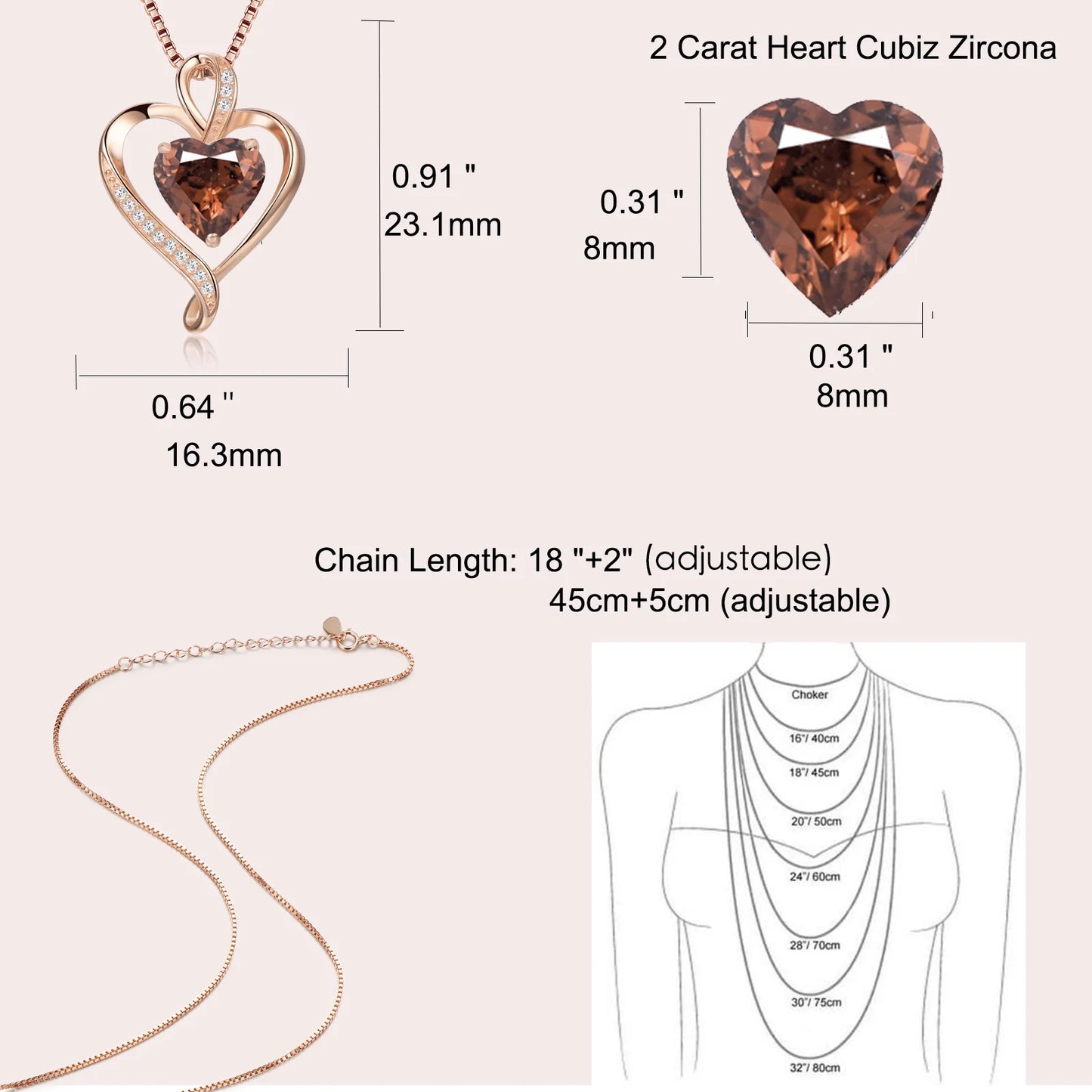 Heart Necklace for Women Sterling Silver 925 Jewelry Gift for Her